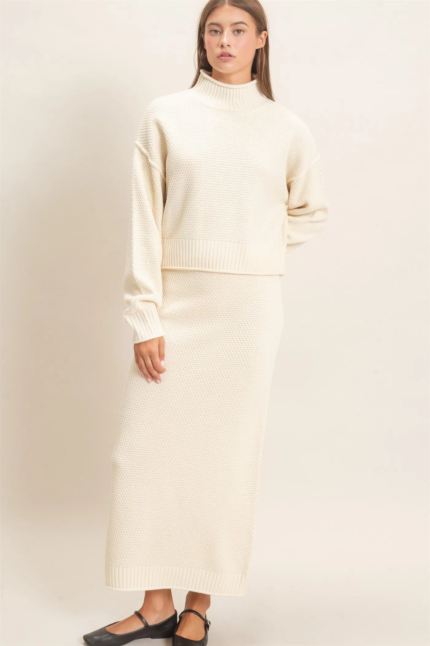 High Neck Long Sleeve Top & Maxi Skirt Set sold by HYFVE product image thumbnail 5
