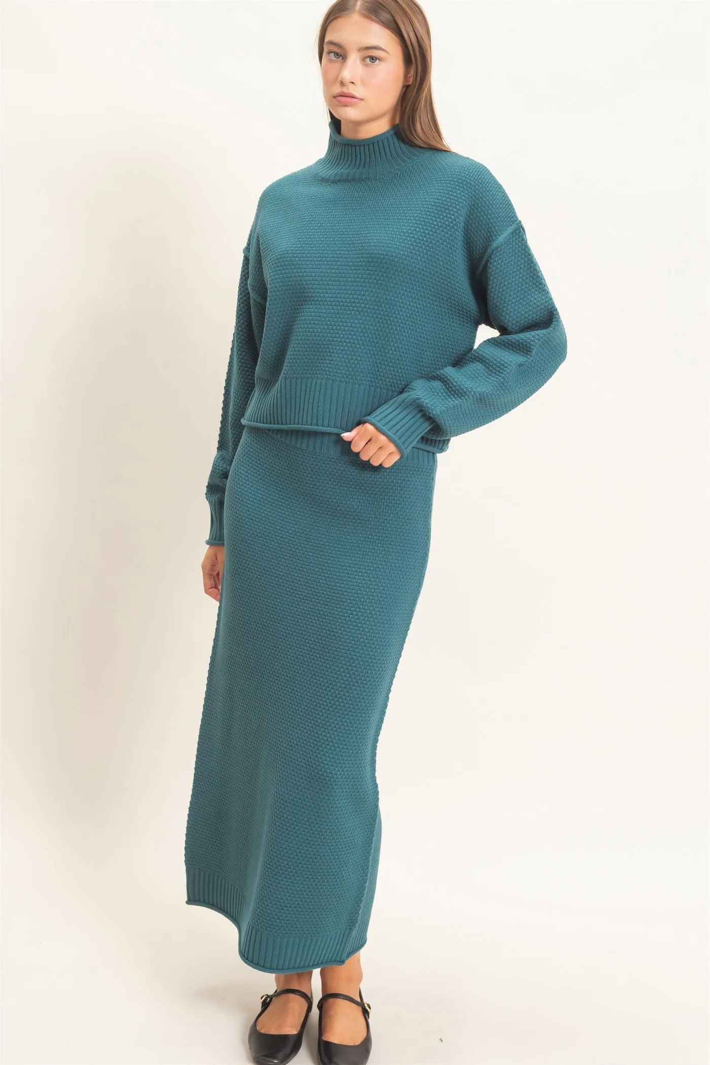 High Neck Long Sleeve Top & Maxi Skirt Set sold by HYFVE product image thumbnail 2