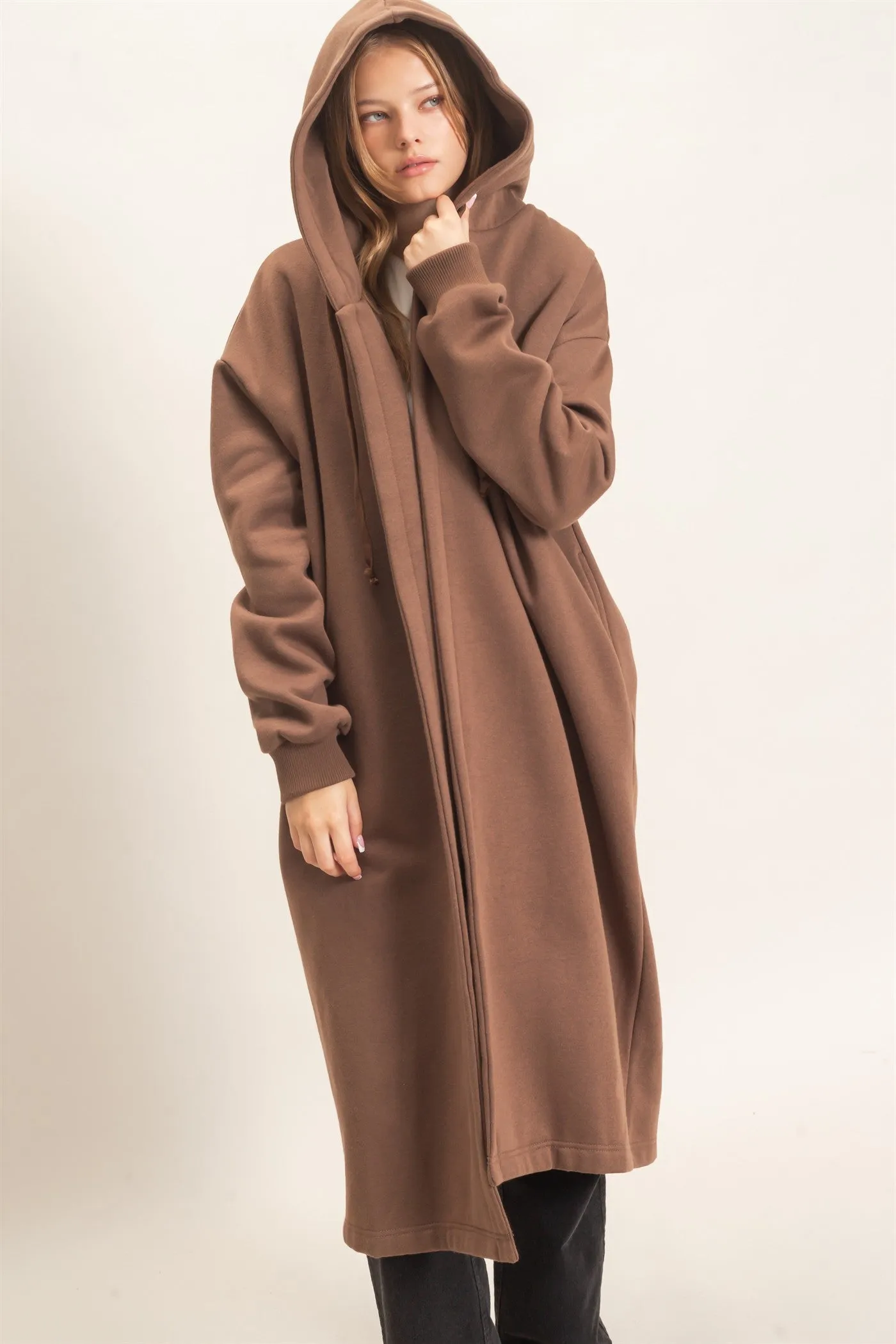 Oversized Hooded Open Front Coat sold by HYFVE product image thumbnail 5