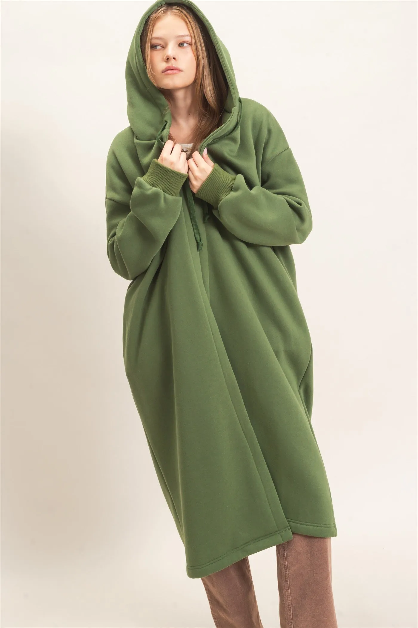 Oversized Hooded Open Front Coat sold by HYFVE product image thumbnail 2