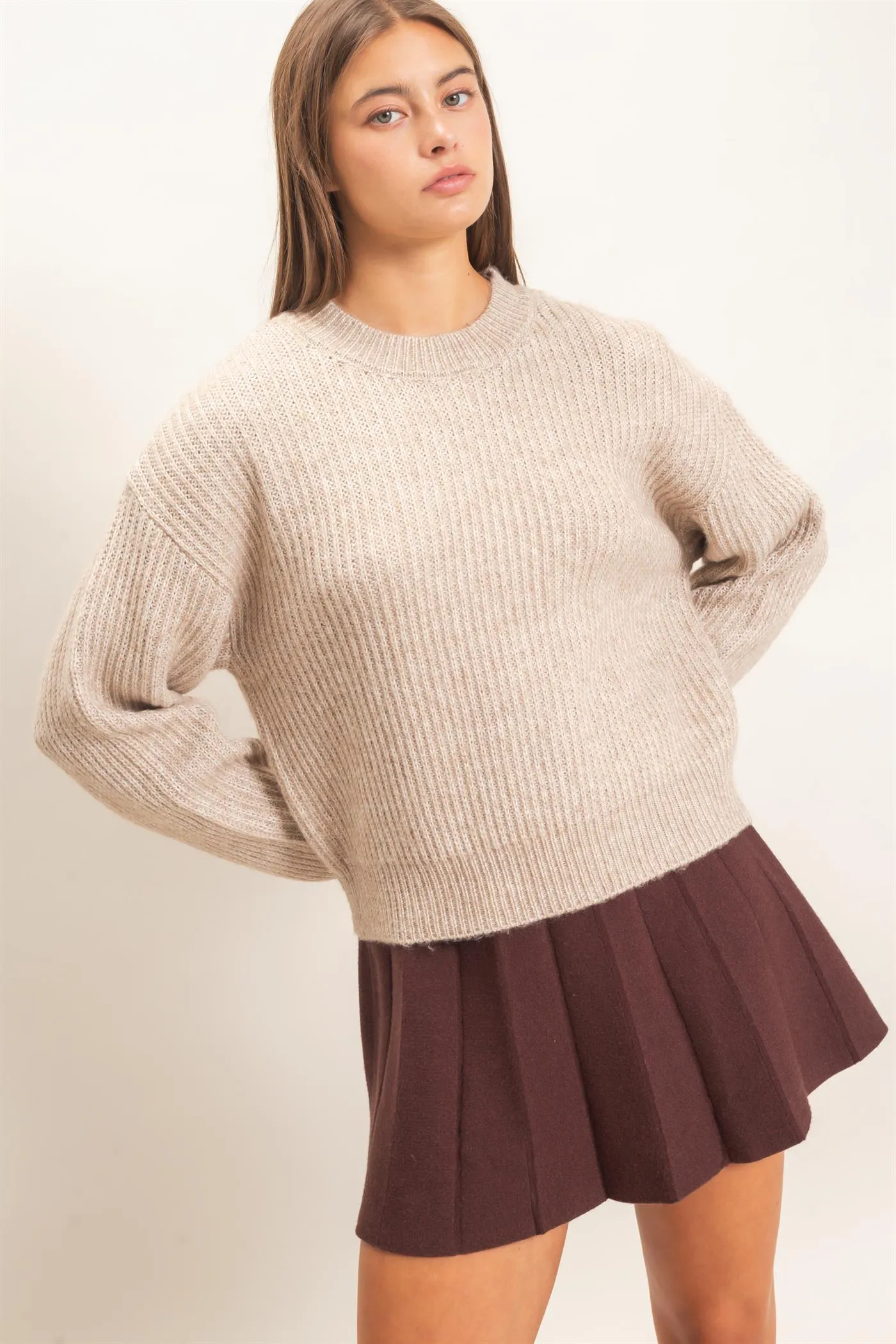 Ribbed Crew Neck Sweater sold by HYFVE product image thumbnail 3