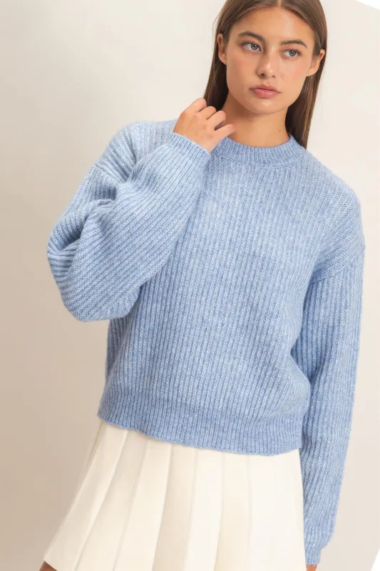 Ribbed Crew Neck Sweater made by Double Zero
