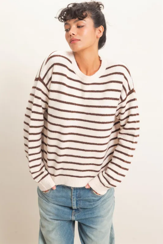 Striped Crew Neck Sweater made by Double Zero
