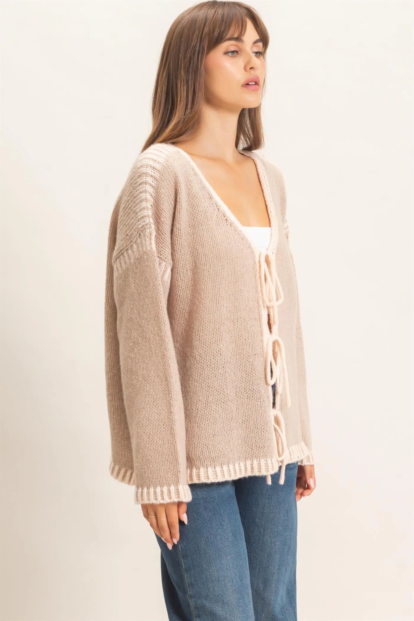 Open Front Tie Cardigan sold by HYFVE product image thumbnail 3