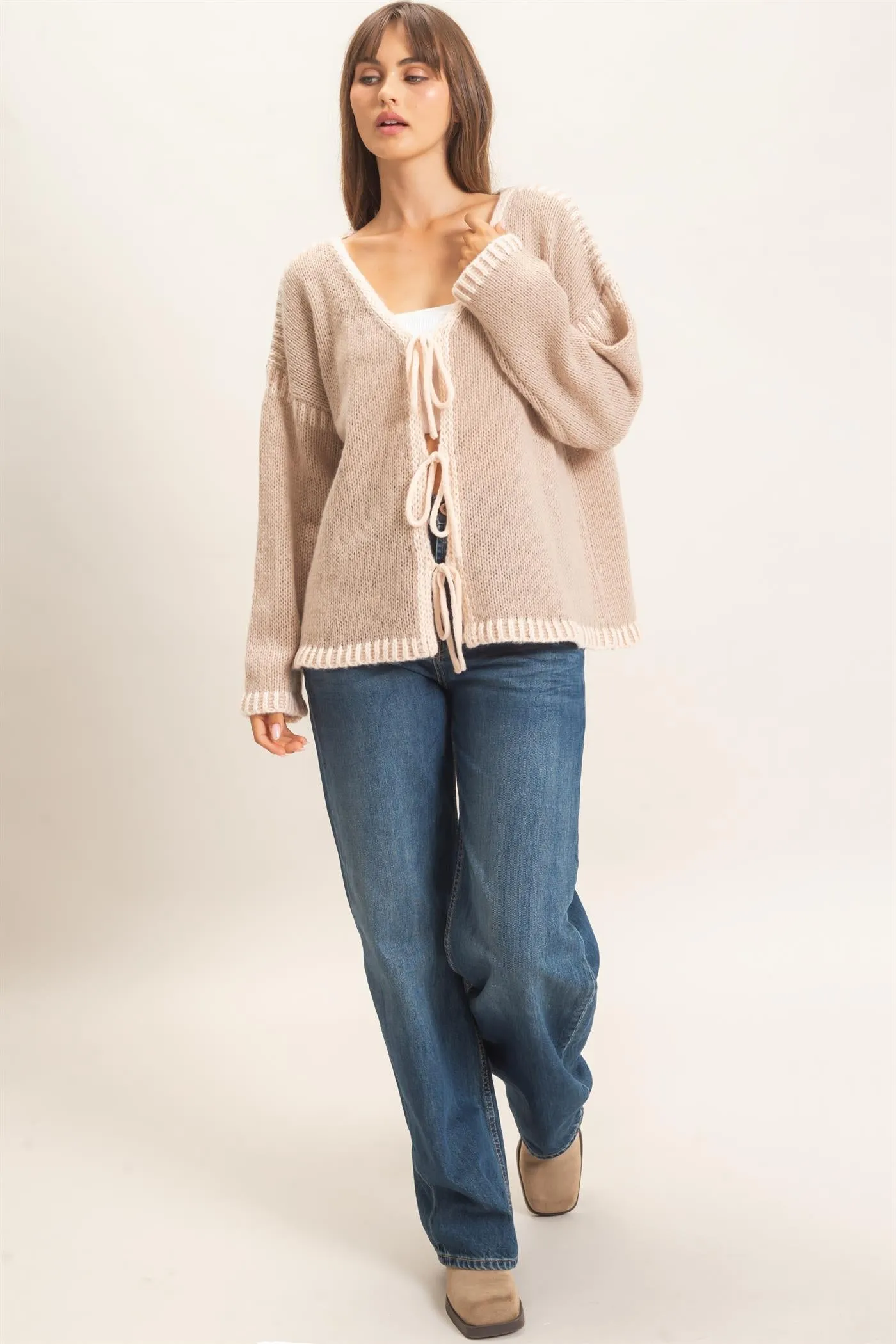 Open Front Tie Cardigan sold by HYFVE product image thumbnail 5