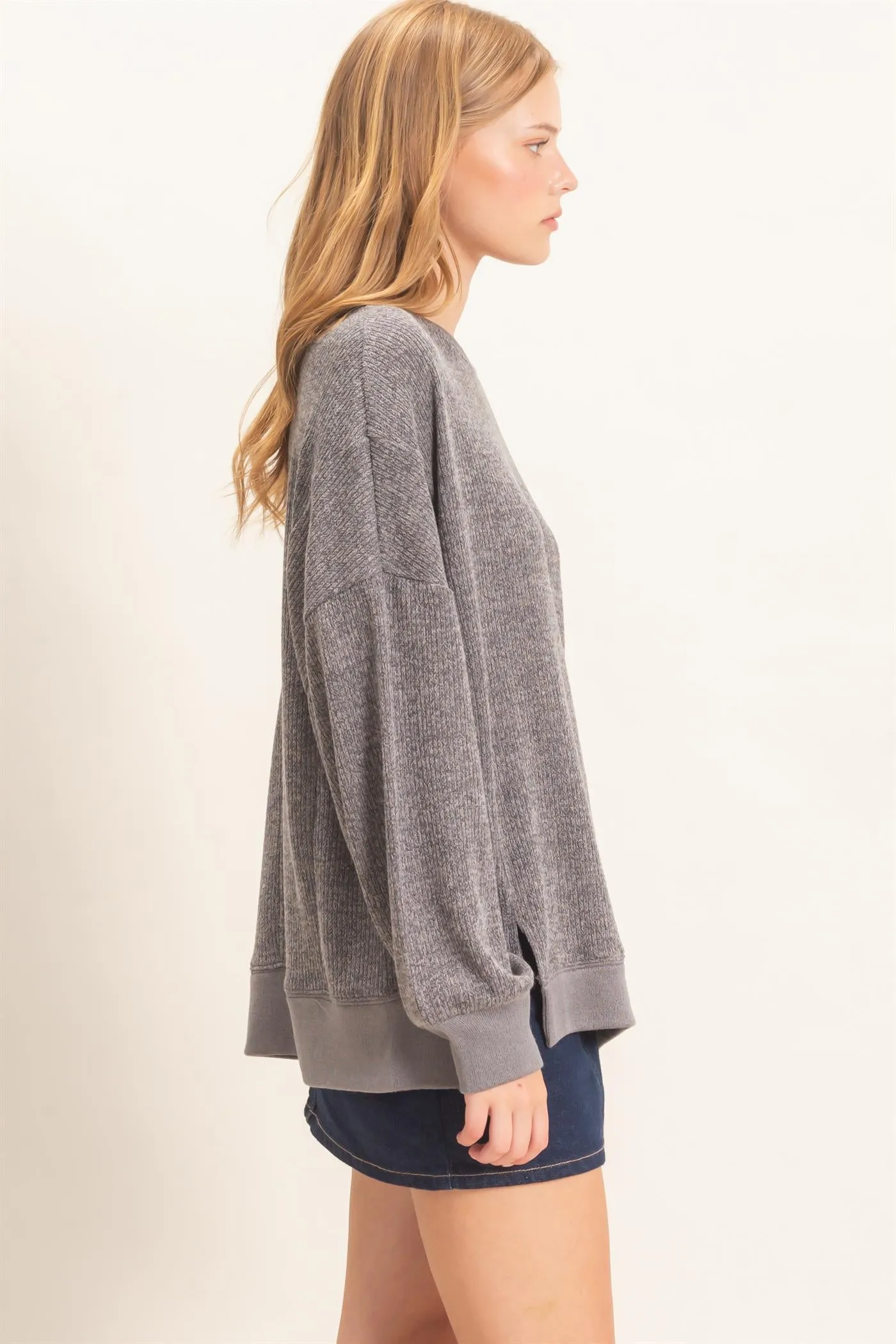 Ribbed Boat Neck Knit Top sold by HYFVE product image thumbnail 5