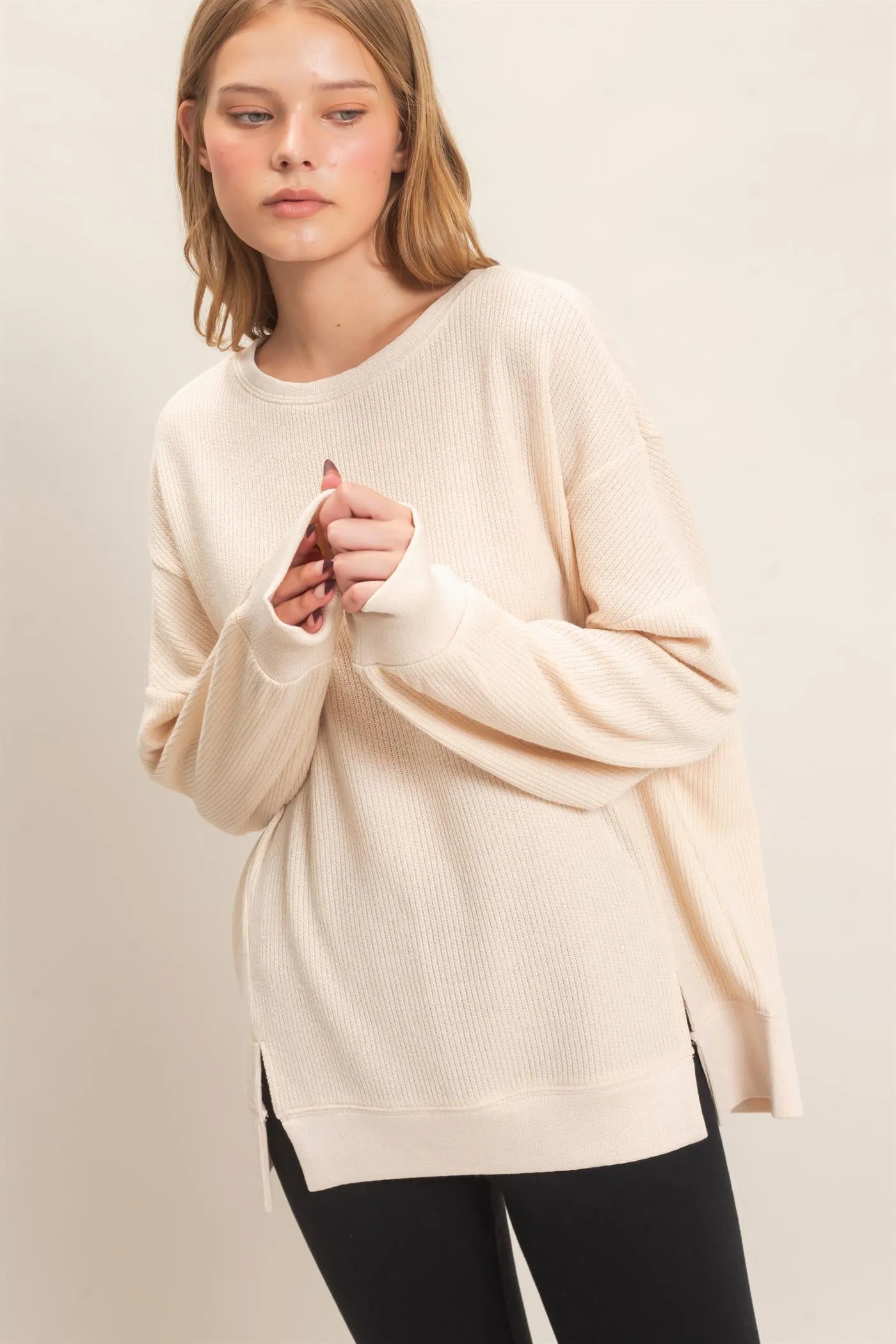 Ribbed Boat Neck Knit Top sold by HYFVE product image thumbnail 4