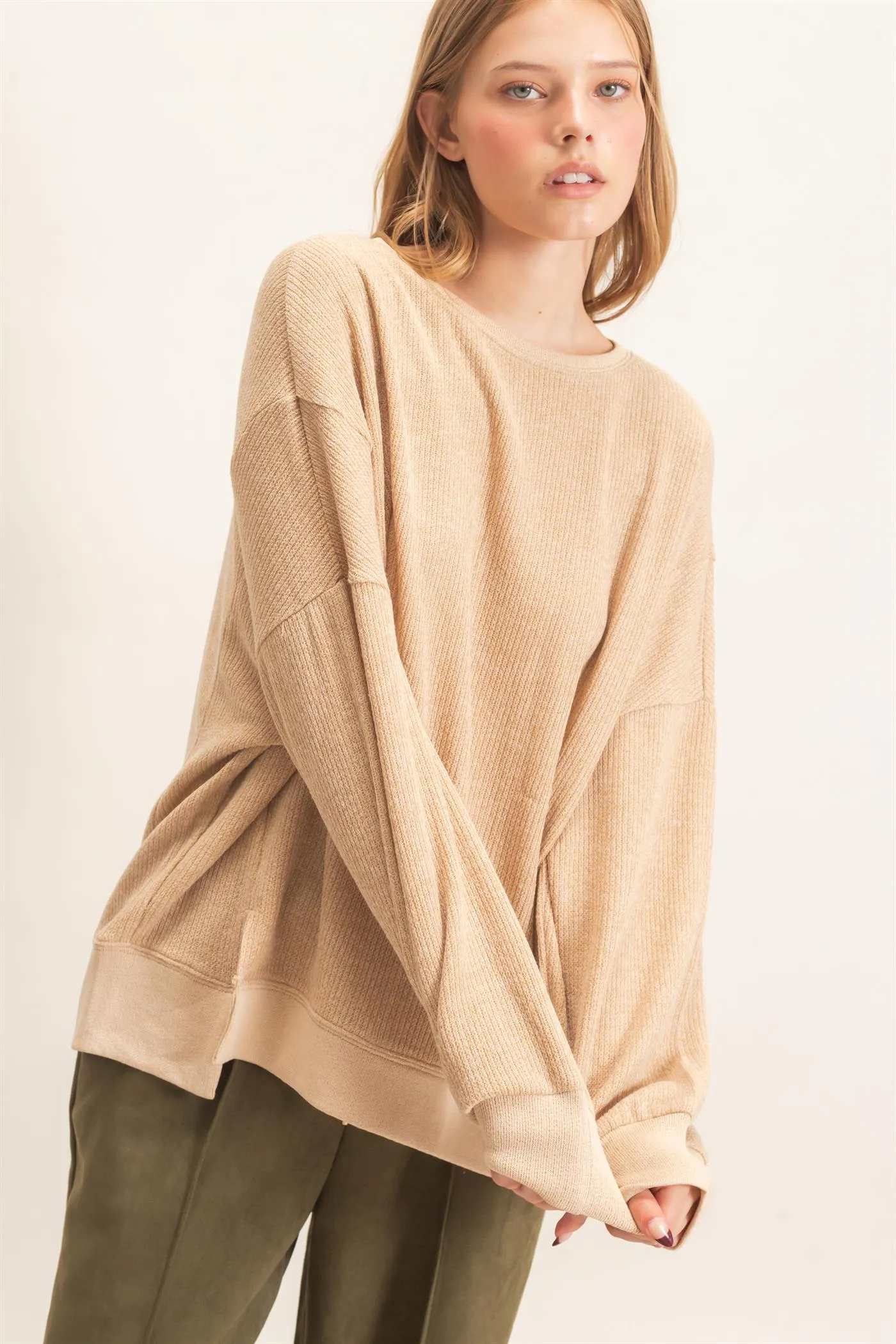Ribbed Boat Neck Knit Top sold by HYFVE product image thumbnail 3