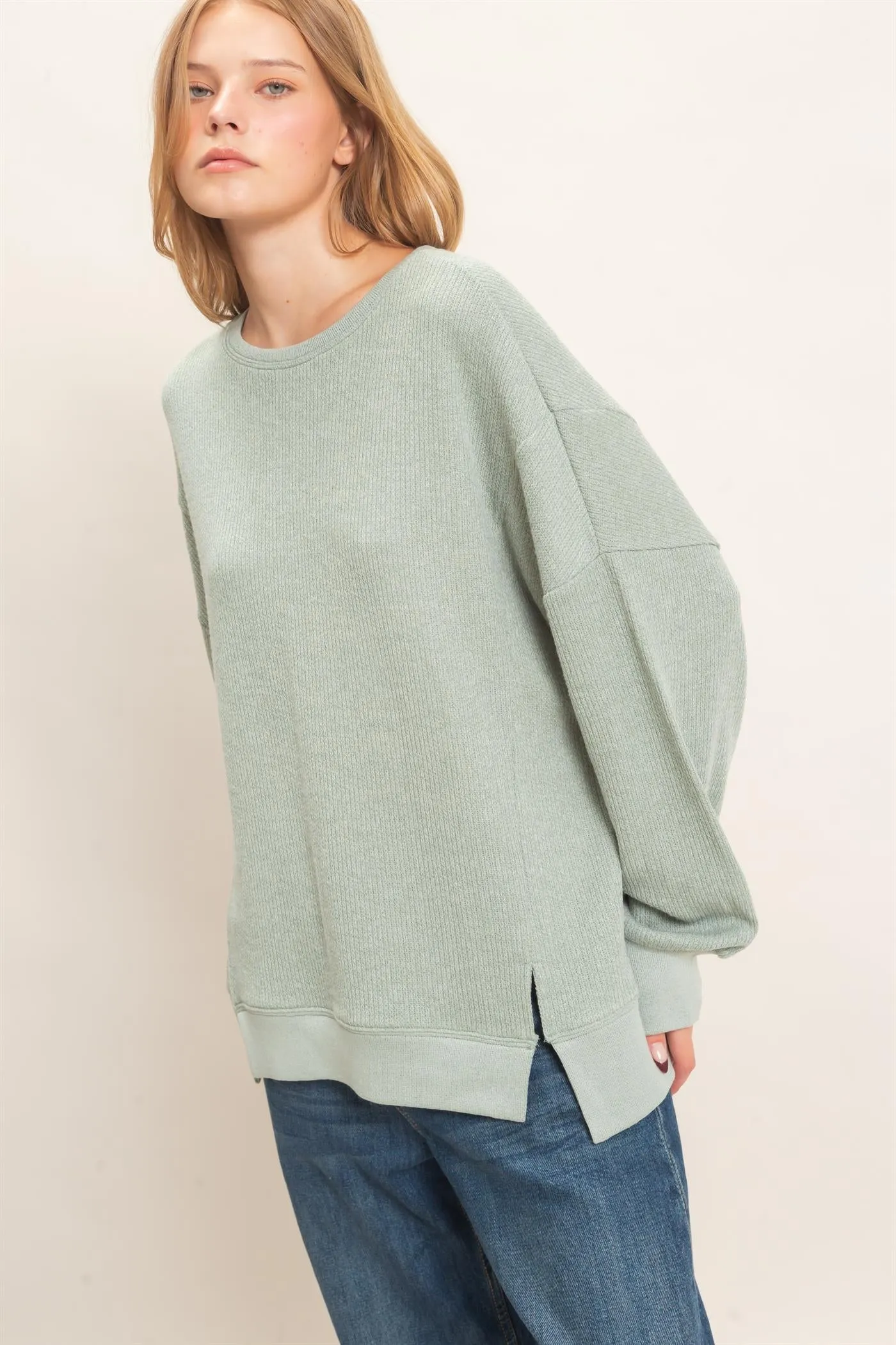 Ribbed Boat Neck Knit Top sold by HYFVE product image thumbnail 2