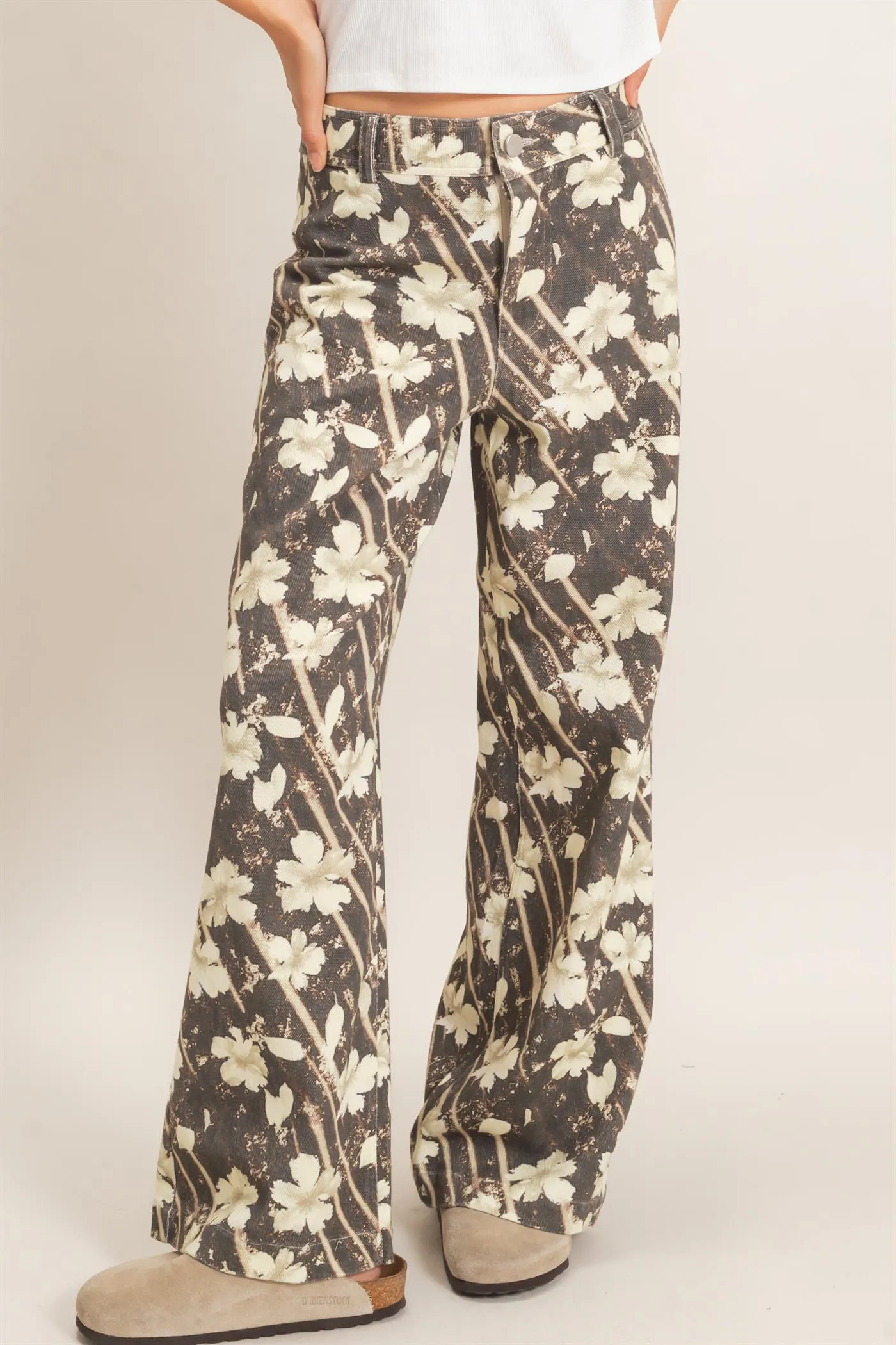 Floral Print Wide-Leg Pants sold by HYFVE product image thumbnail 4