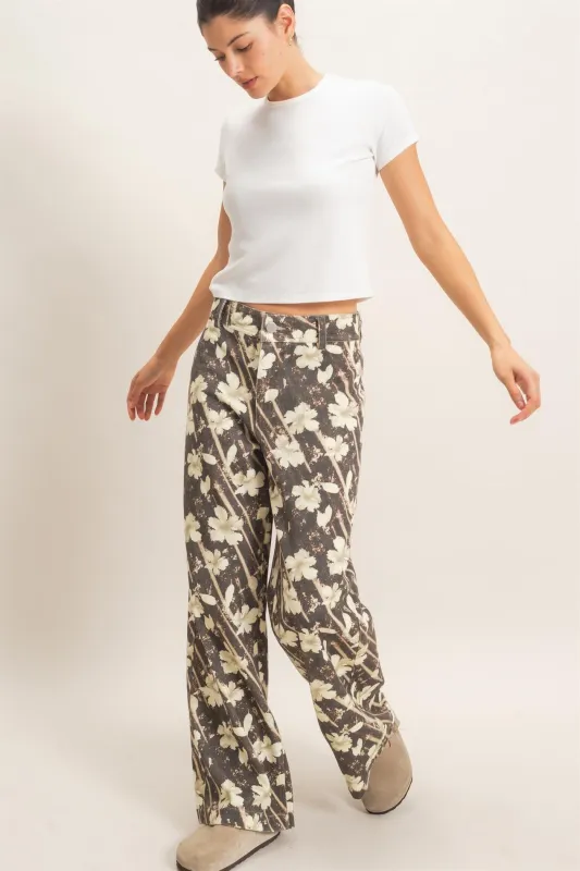 Floral Print Wide-Leg Pants made by HYFVE
