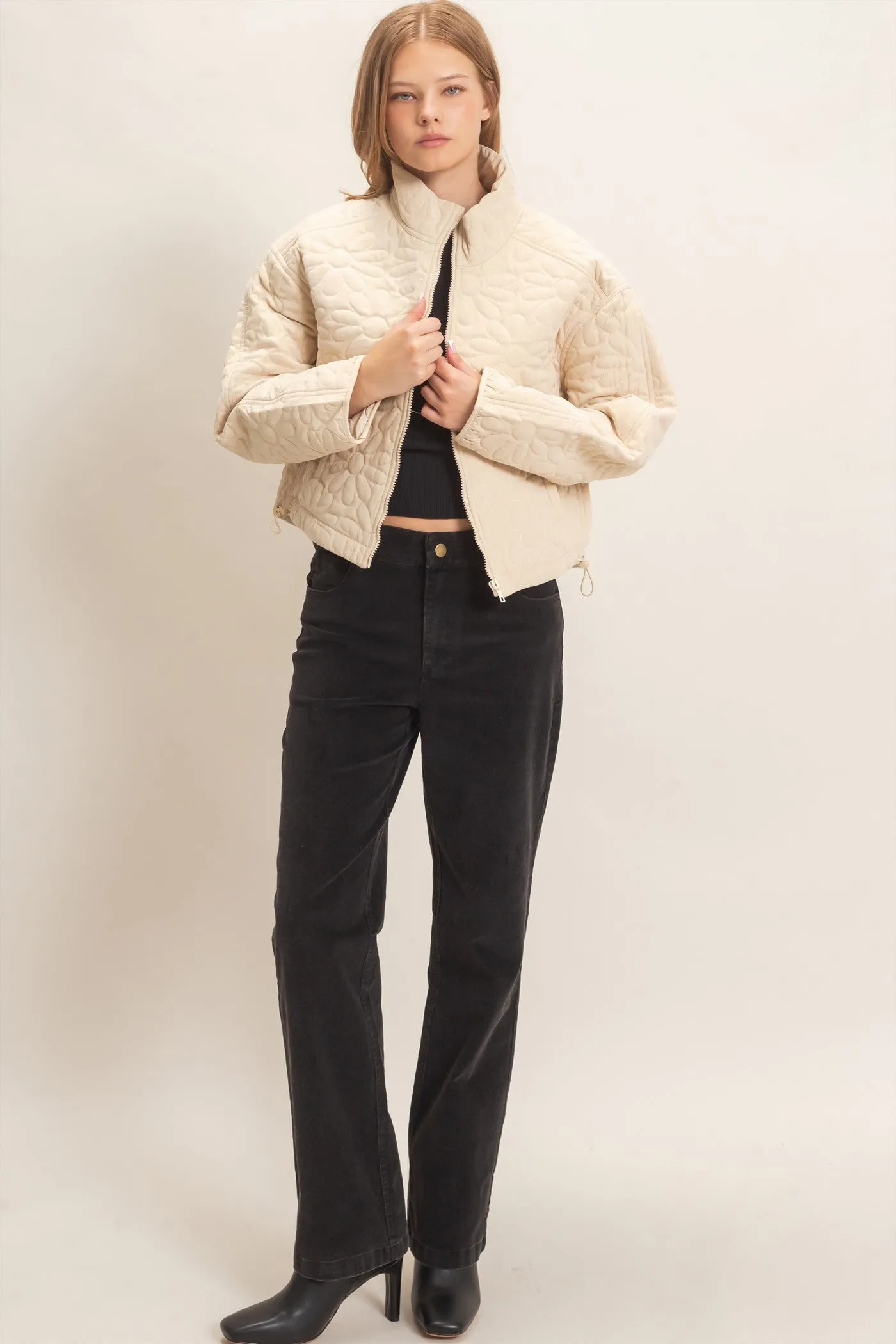 Daisy Quilted Mock Neck Jacket sold by HYFVE product image thumbnail 4
