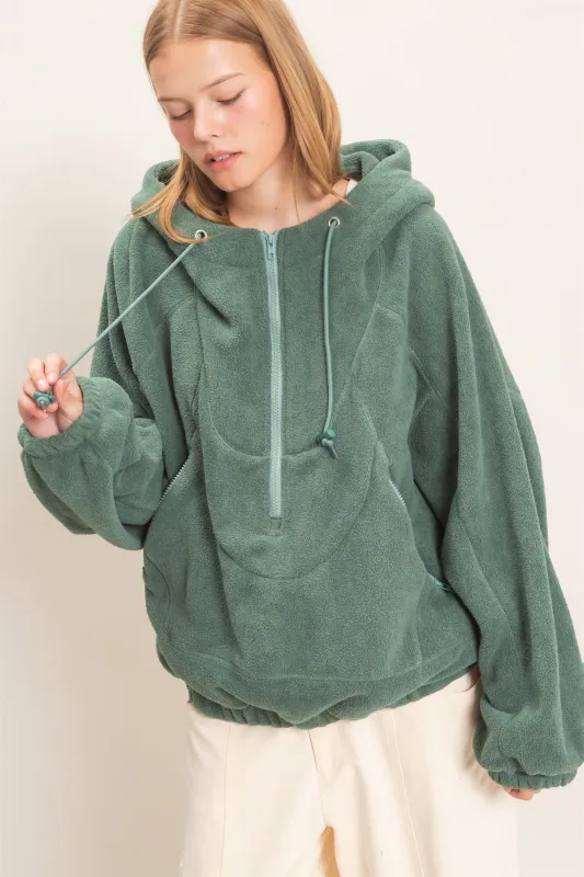 Half-Zip Fleece Hoodie made by HYFVE