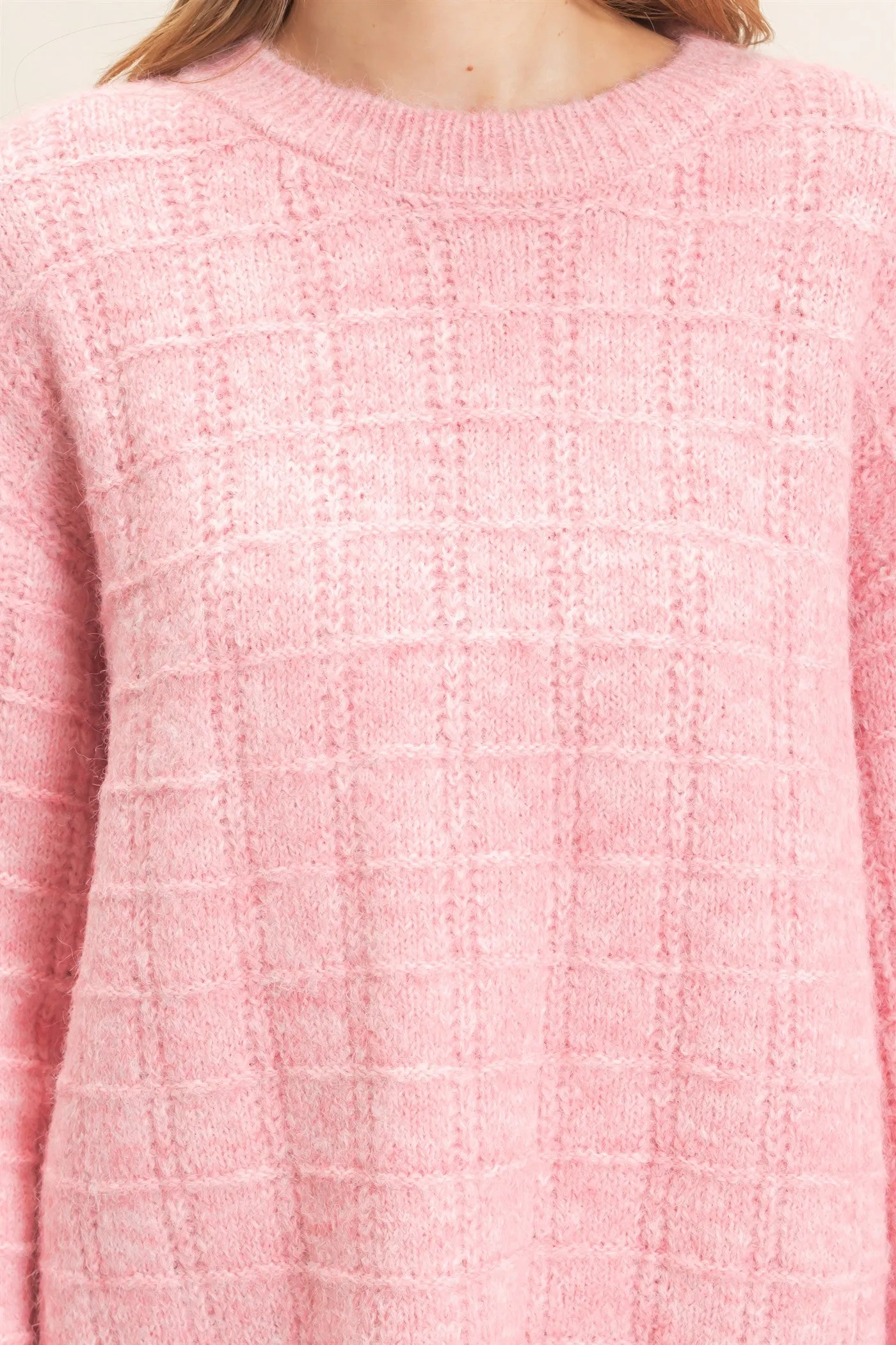 Grid Textured Knit Sweater sold by HYFVE product image thumbnail 5