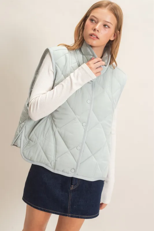 Quilted Snap Button Vest made by HYFVE