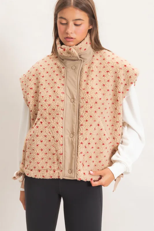 Polka Dot Sherpa Vest made by Double Zero
