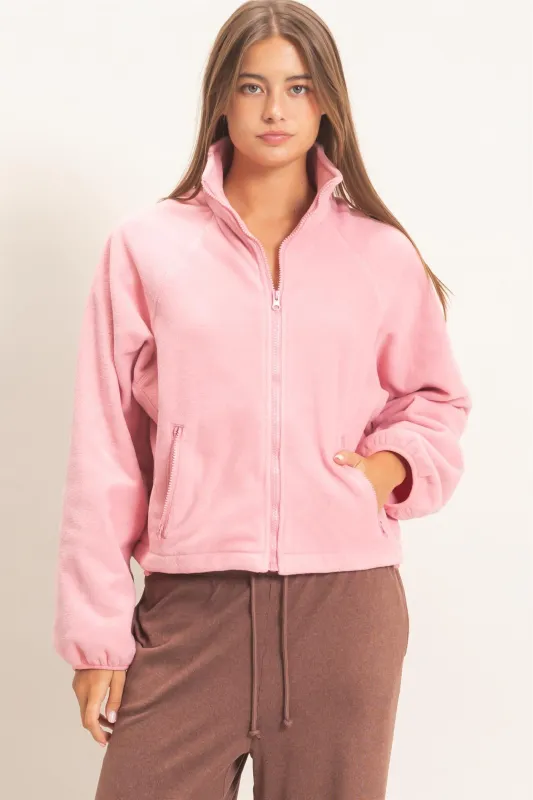 High Neck Fleece Zip-Up Jacket made by Double Zero