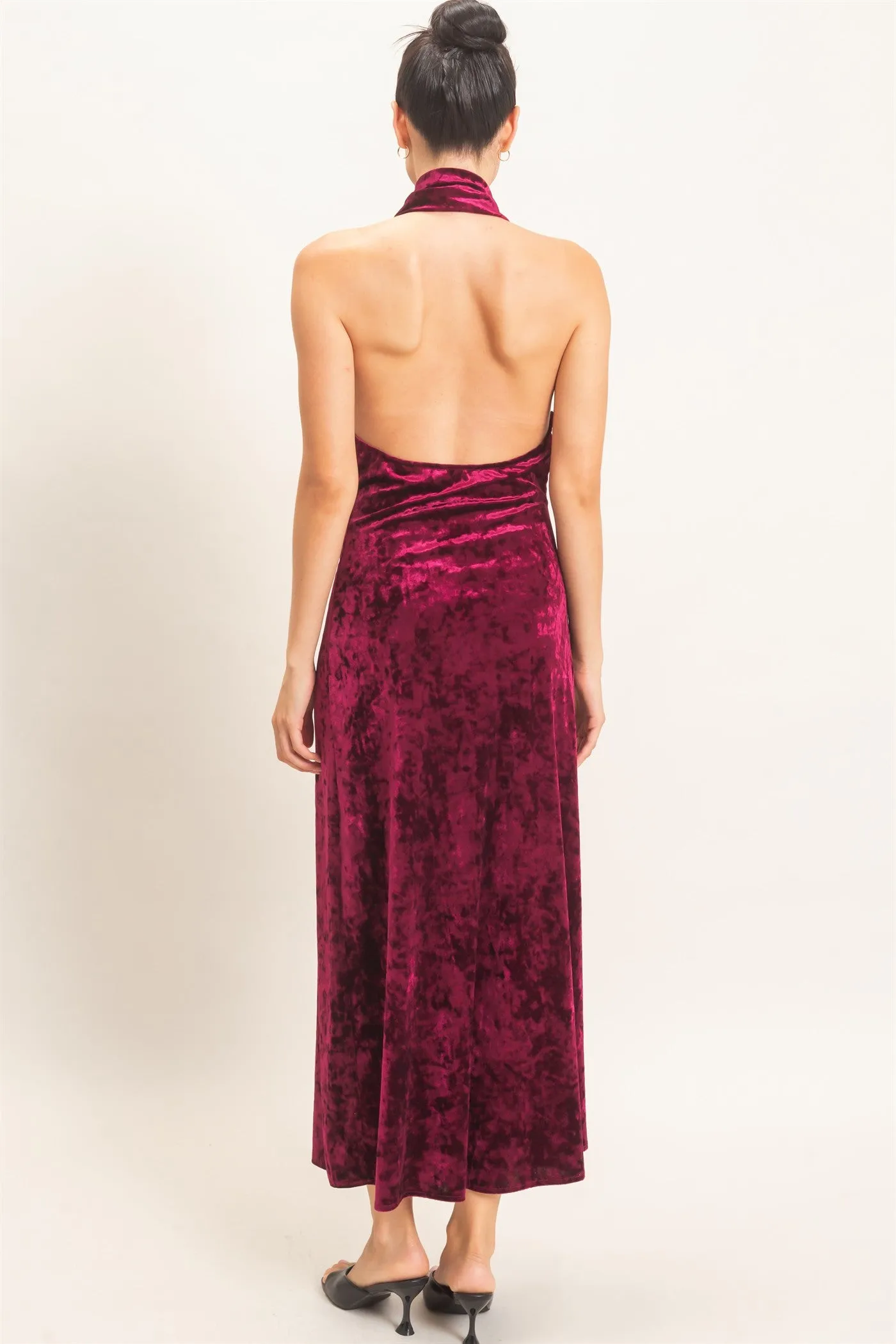 Velvet Cowl Neck Halter Dress sold by HYFVE product image thumbnail 5