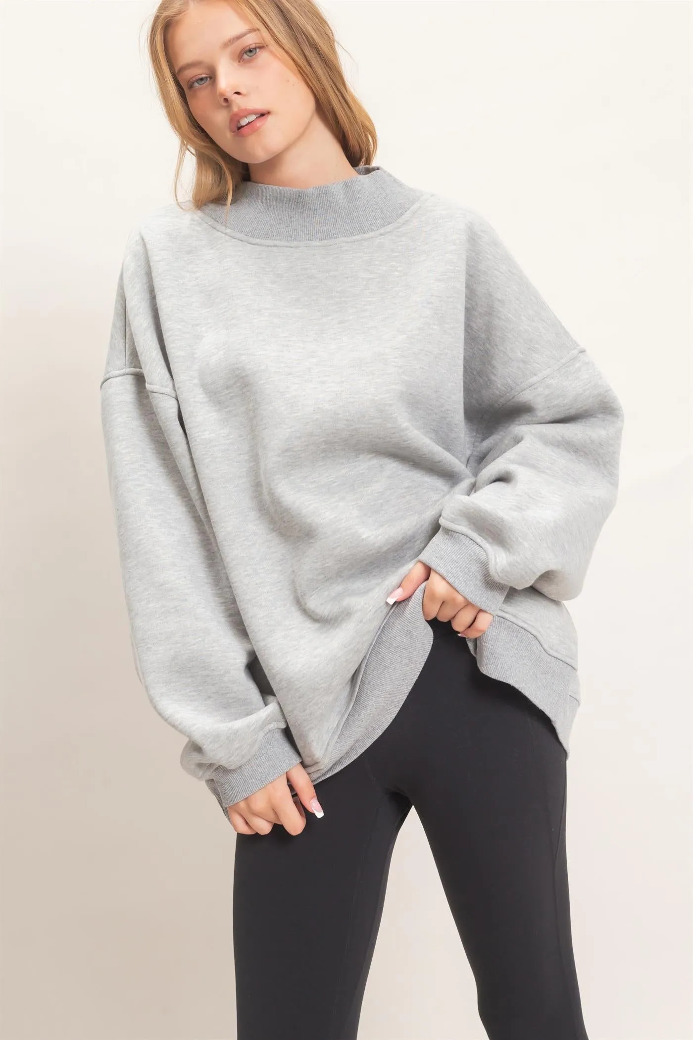Enzyme Washed Mock Neck Sweatshirt sold by HYFVE product image thumbnail 3