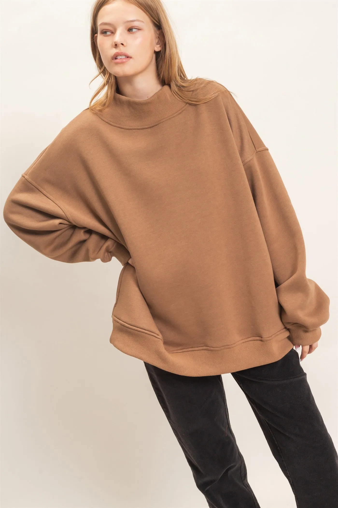Enzyme Washed Mock Neck Sweatshirt sold by HYFVE product image thumbnail 2