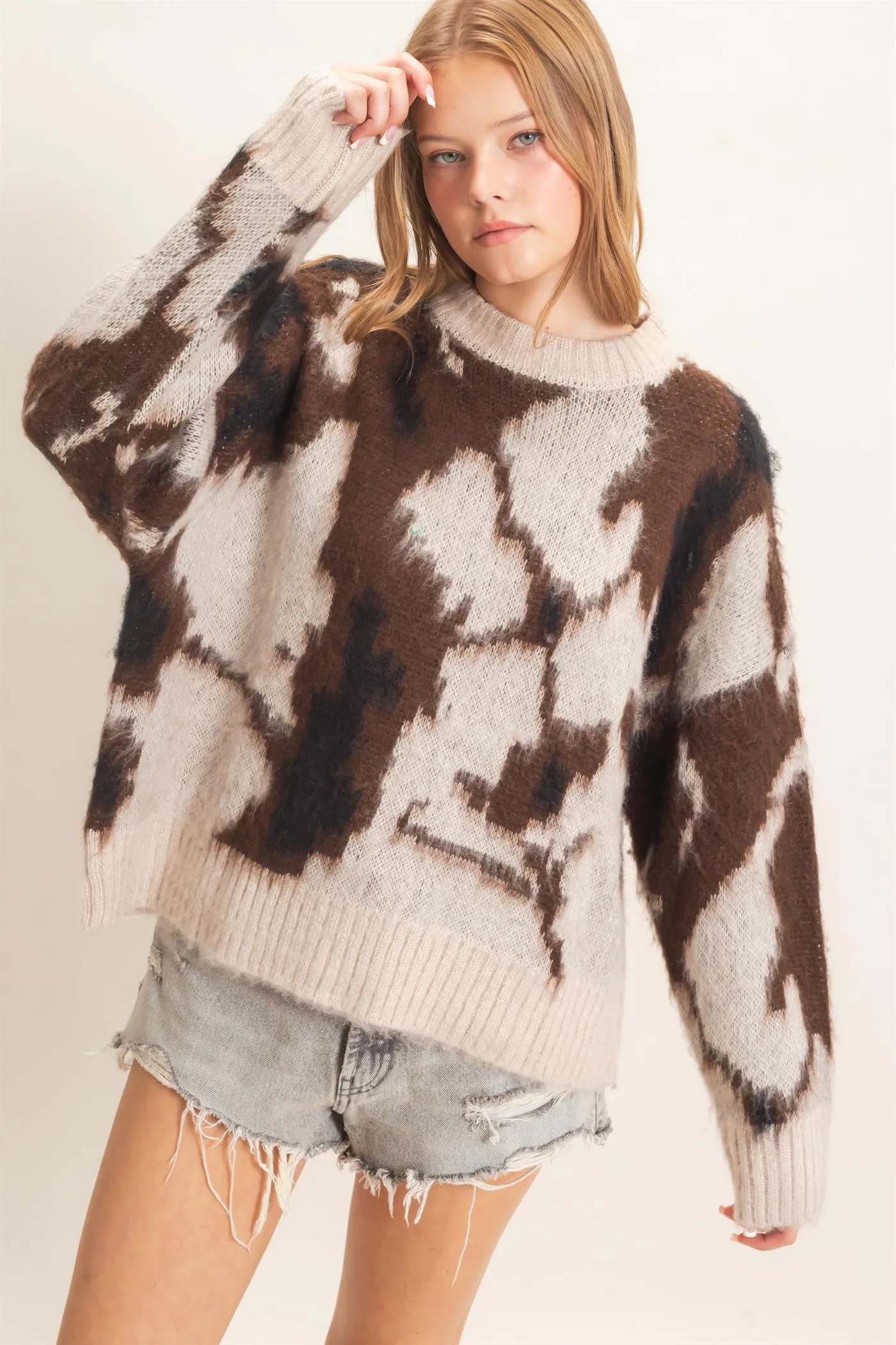 Abstract Jacquard Mock Neck Sweater sold by HYFVE product image thumbnail 2