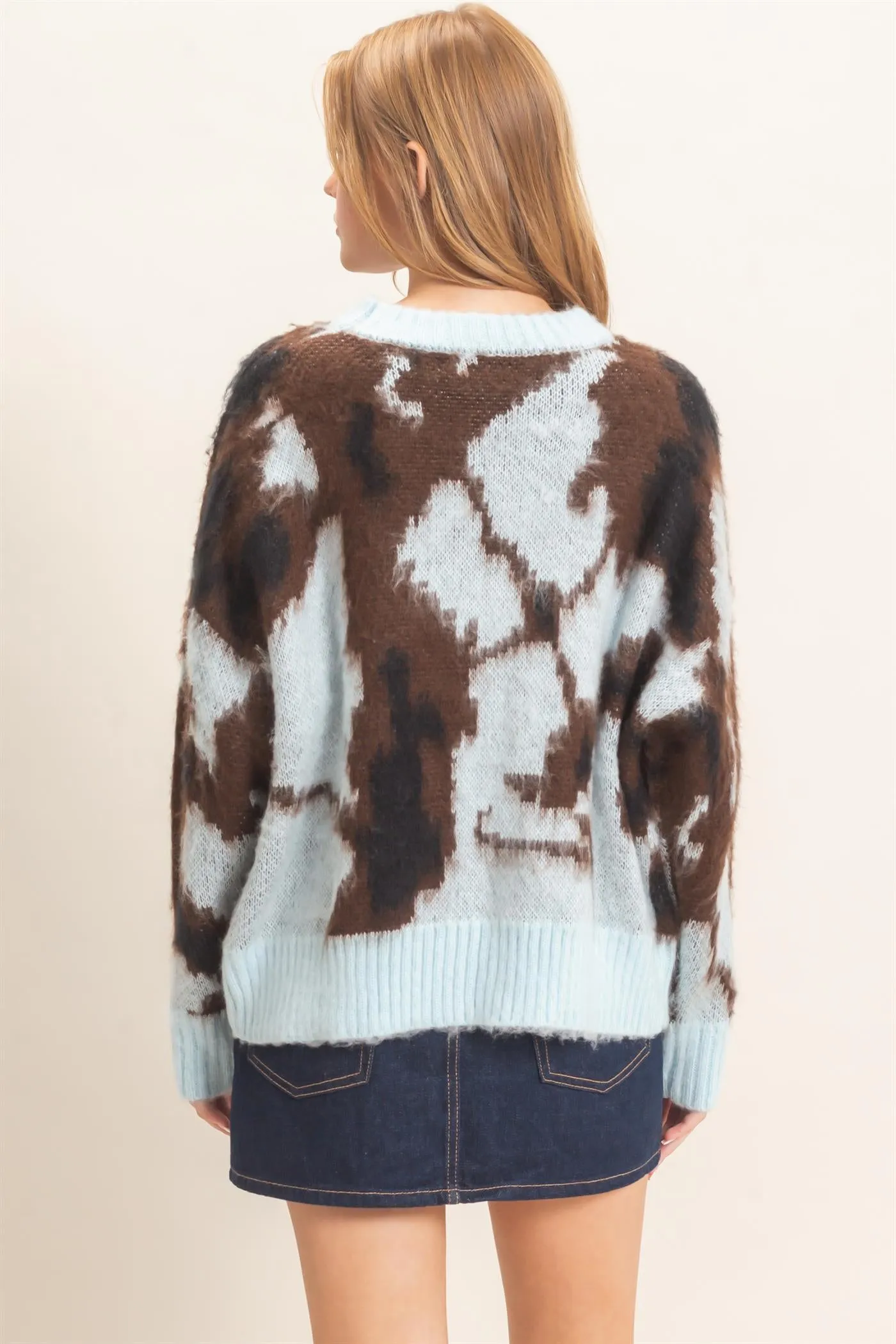 Abstract Jacquard Mock Neck Sweater sold by HYFVE product image thumbnail 4