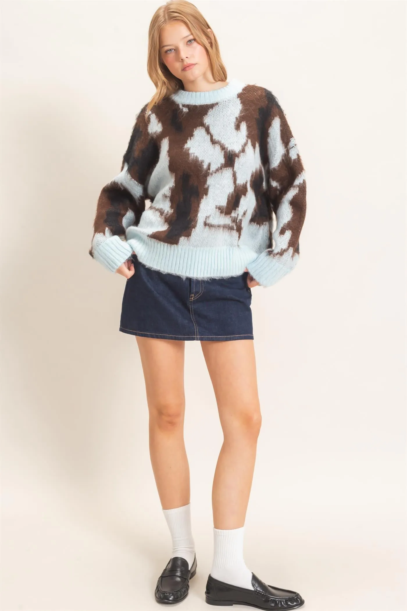 Abstract Jacquard Mock Neck Sweater sold by HYFVE product image thumbnail 5