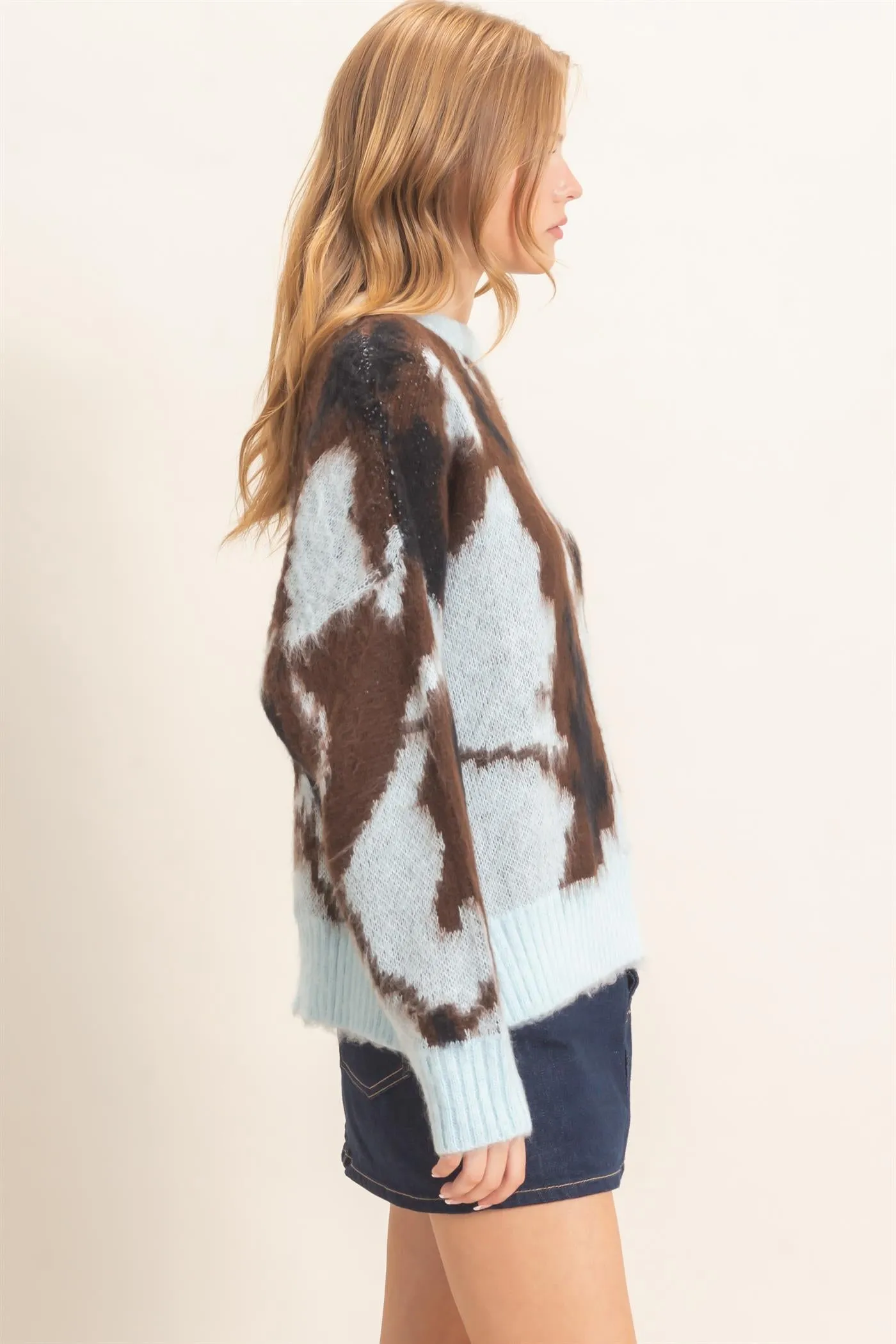 Abstract Jacquard Mock Neck Sweater sold by HYFVE product image thumbnail 3