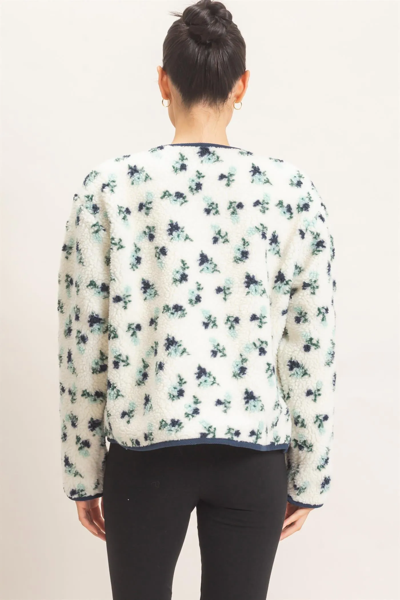 Floral Sherpa Jacket With Corduroy Trim sold by HYFVE product image thumbnail 4