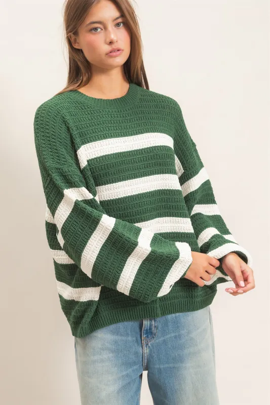 Striped Oversized Sweater made by Double Zero
