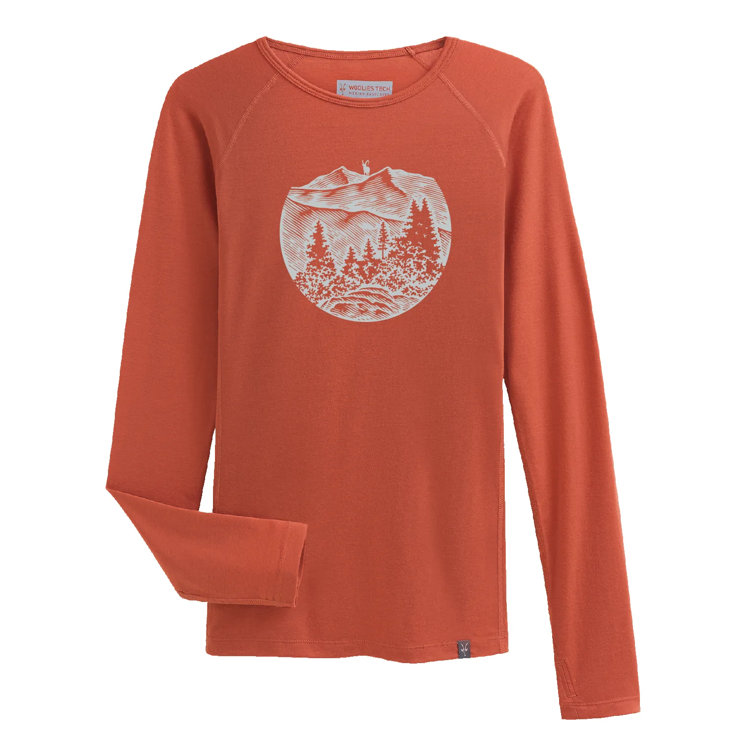 Women's Woolies Tech Long Sleeve Art Crew sold by Ibex