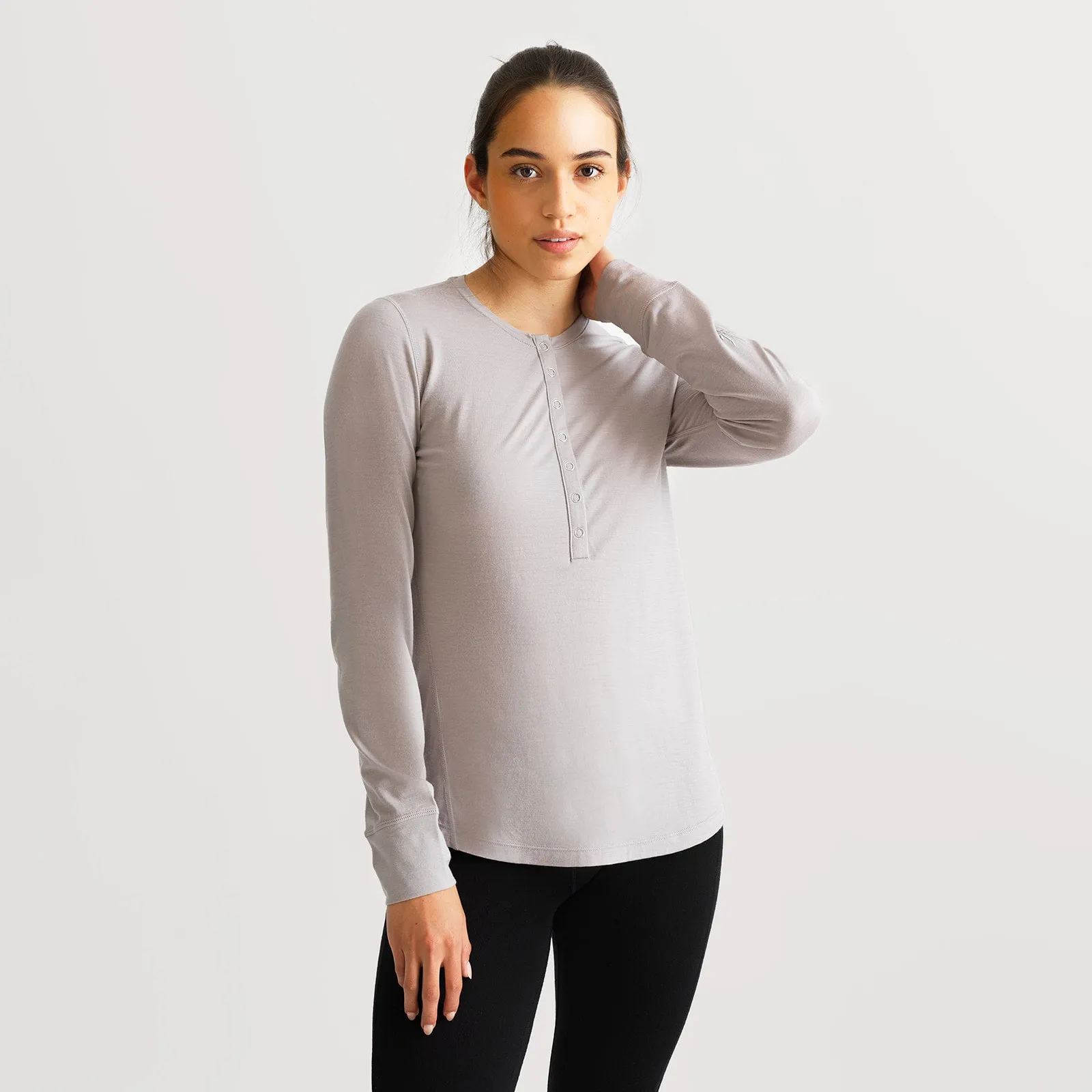Women's Travel Henley Long Sleeve sold by Ibex product image thumbnail 2