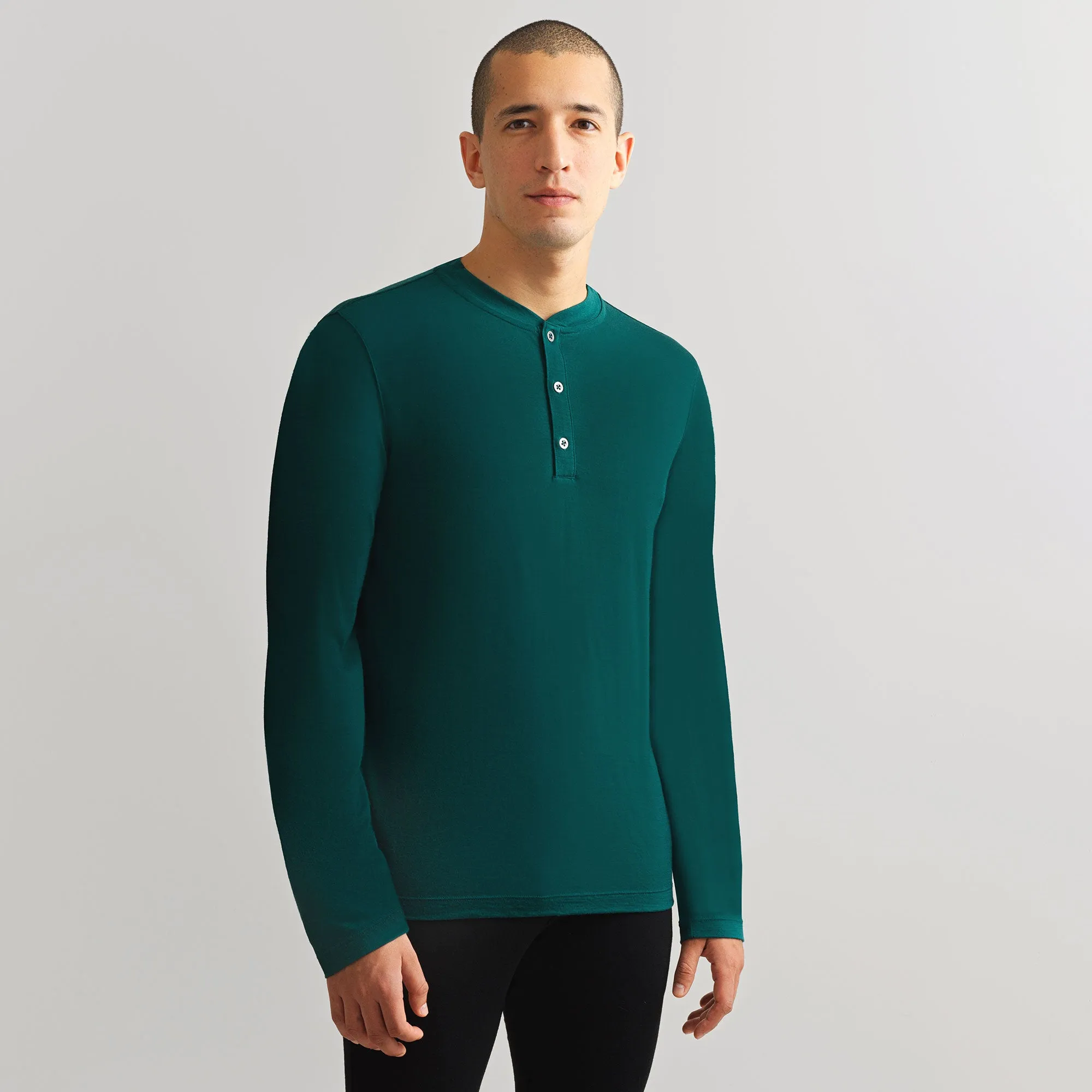 Men's Travel Henley Long Sleeve sold by Ibex product image thumbnail 4