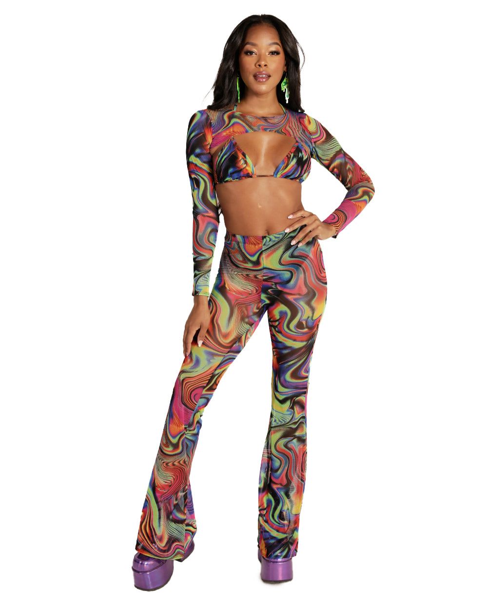 Groovy Gal Ultra Crop Long Sleeve sold by iHeartRaves product image thumbnail 3