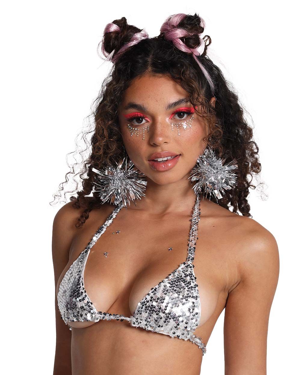 Glow Girl Glow Strappy Sequin Bra Top sold by iHeartRaves product image thumbnail 2