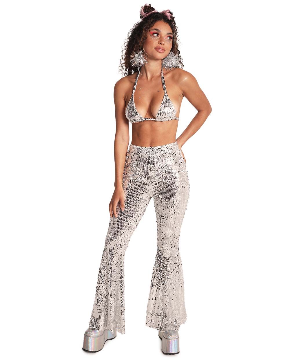 Glow Girl Glow Strappy Sequin Bra Top sold by iHeartRaves product image thumbnail 3