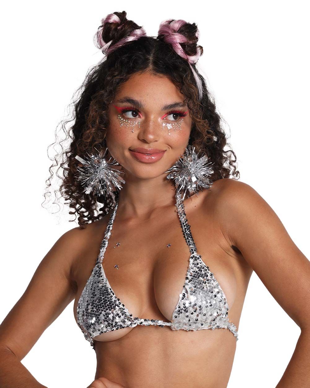 Glow Girl Glow Strappy Sequin Bra Top sold by iHeartRaves