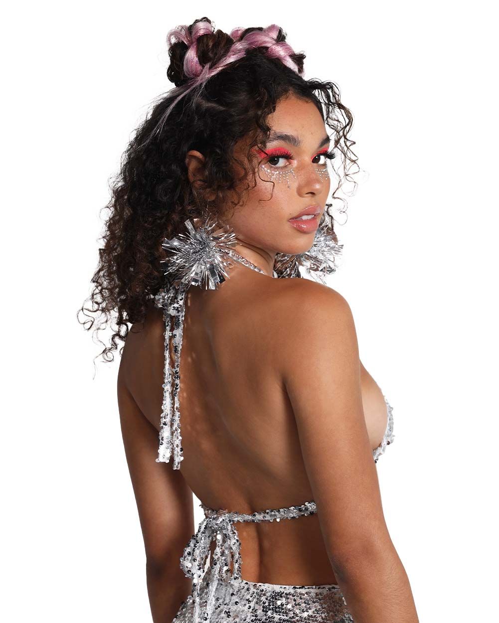 Glow Girl Glow Strappy Sequin Bra Top sold by iHeartRaves product image thumbnail 4