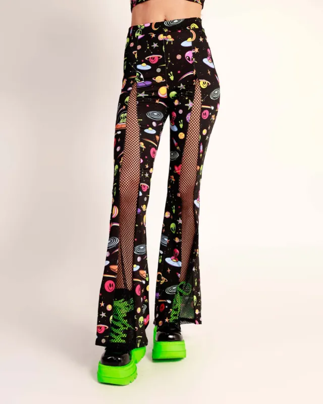 Silly in Space Fishnet Bell Bottoms sold by iHeartRaves