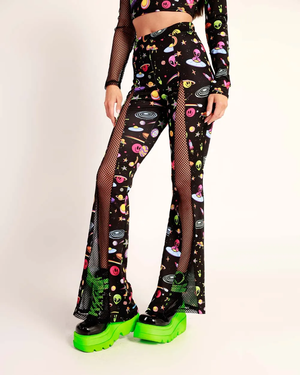 Silly in Space Fishnet Bell Bottoms sold by iHeartRaves product image thumbnail 3
