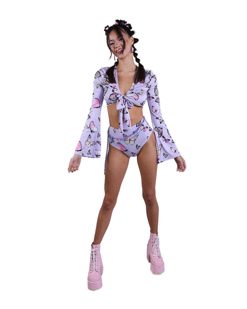 Butterfly Groove High Waisted Booty Shorts sold by iHeartRaves product image thumbnail 7