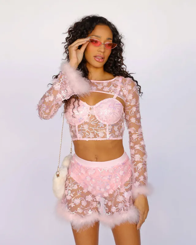 Sparkling Spell Floral Ultra Crop Top sold by iHeartRaves