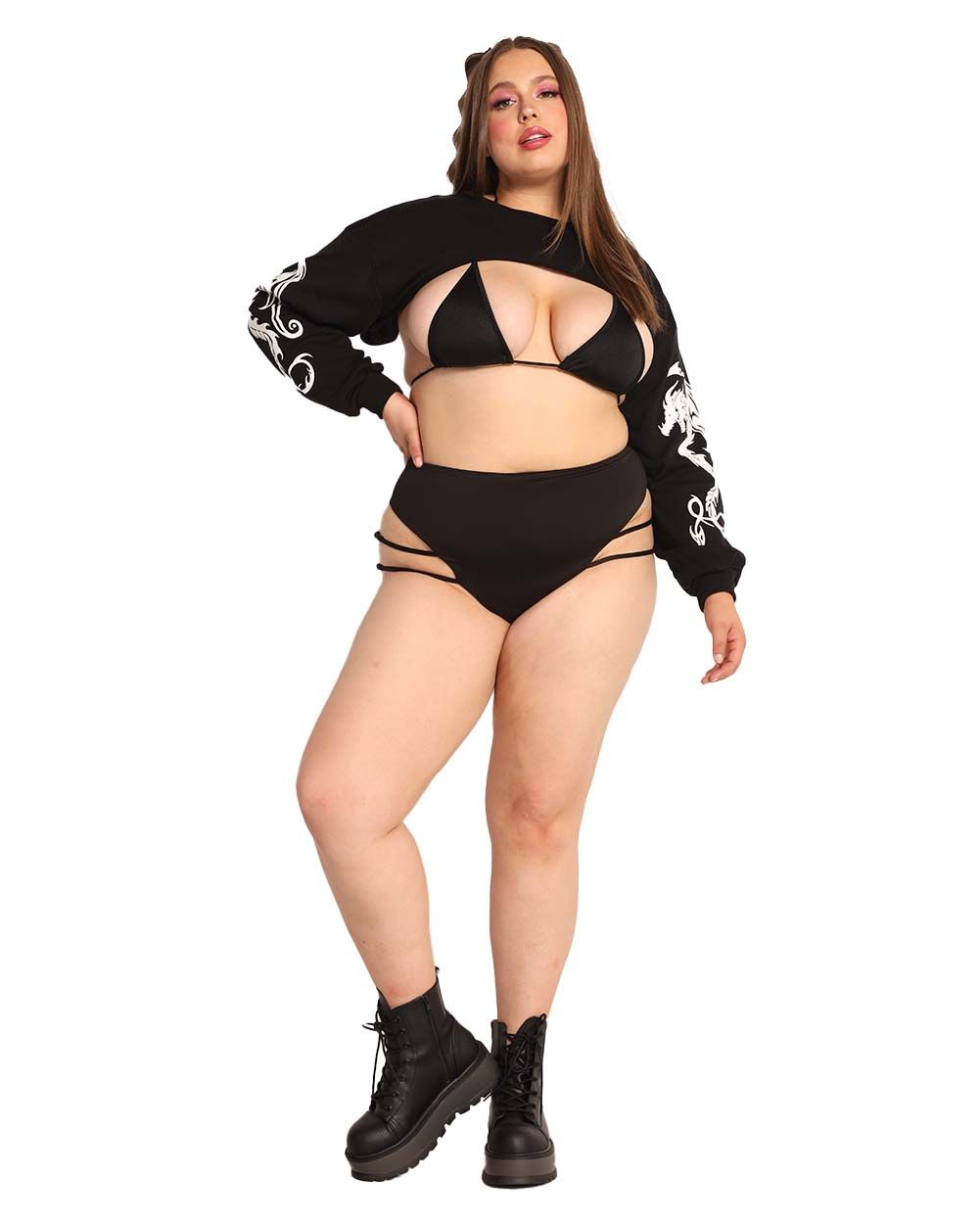 Glowing Dragon Long Sleeve Ultra Crop sold by iHeartRaves product image thumbnail 9