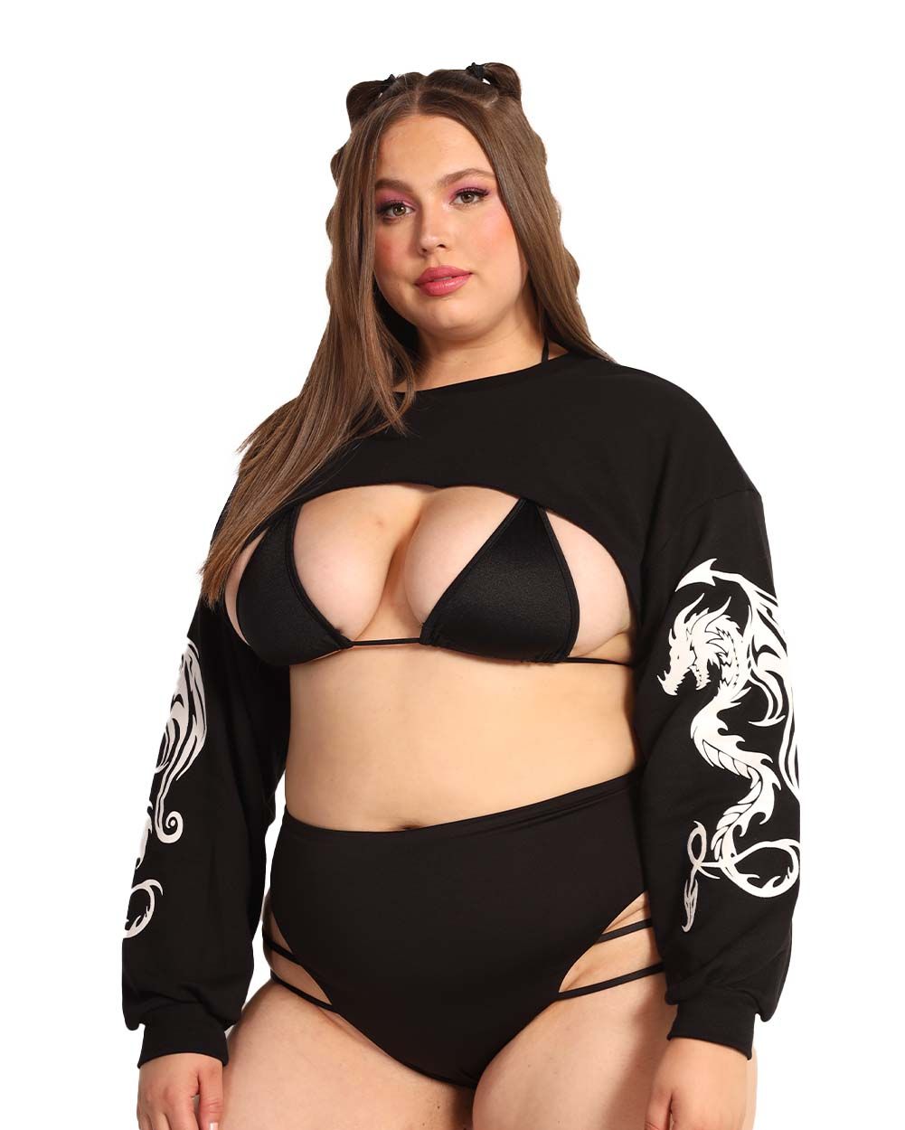 Glowing Dragon Long Sleeve Ultra Crop sold by iHeartRaves product image thumbnail 6