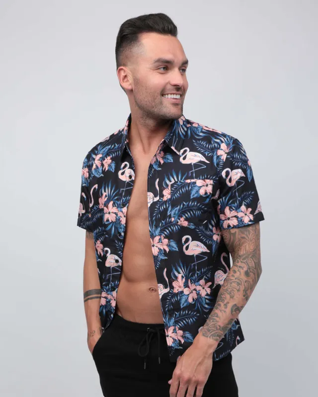 Lost in Paradise Flamingo Camp Shirt sold by iHeartRaves