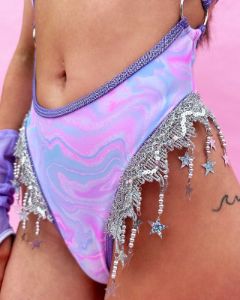 Rolita Couture x iHR Mesmeria Punk Fringe Bodysuit sold by iHeartRaves