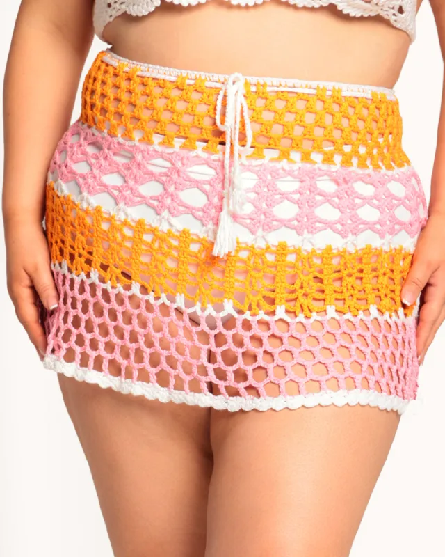 Sunkissed Sis Curve Crochet Skirt sold by iHeartRaves