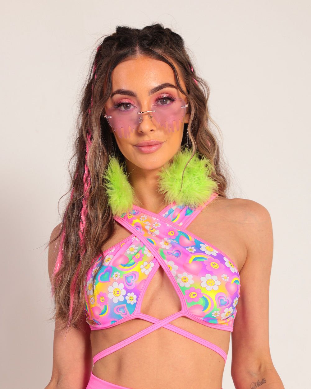 Rolita Couture x iHR Poppy Petals Goddess Wrap Top sold by iHeartRaves