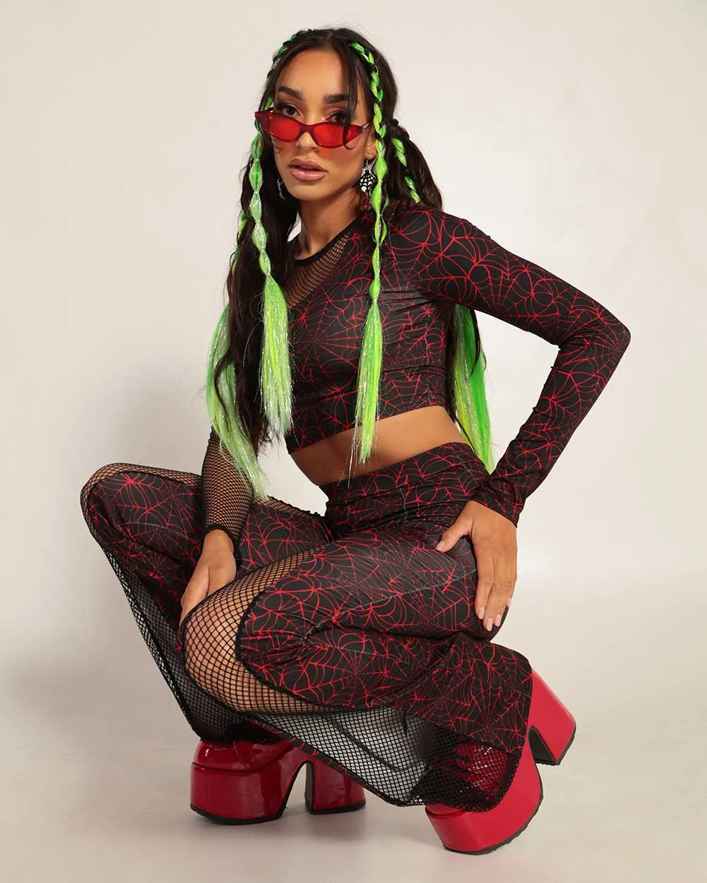 Venomous Vengeance Fishnet Bell Bottoms sold by iHeartRaves product image thumbnail 5