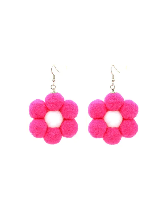 Fuzzy Flower Earrings sold by iHeartRaves